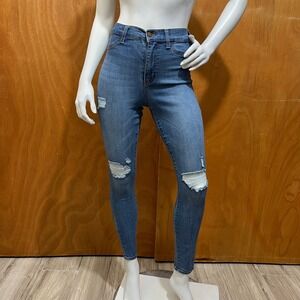 Fashion Nova Women's Skinny Distressed Blue Jeans Size 1/25